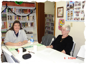 Library Board members Betty Bower and Peggy Peal